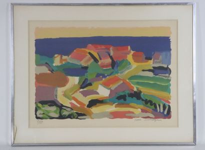 null Pierre AMBROGIANI (1907-1985).

Paysage de Provence.

Lithographie sur papier,...