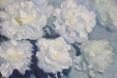 null Maurice DEMINNE (XXth century). 

Peonies. 

Oil on canvas, signed lower right....