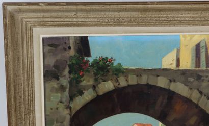 null R. RIGHETTI (XXème siècle).

Arche dans le vieux Nice.

Huile sur toile, signée...