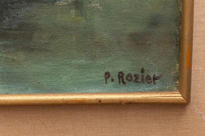 null P.ROZIER (XIXème - XXème siècle). 

Paquebots. 

Huile sur toile, signée en...