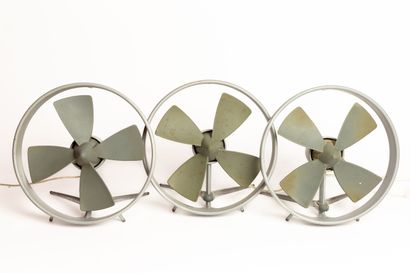 null Suite of six fans "Propello" by Black Plus Bloom in aluminum, plastic and rubber.

H_27.5...