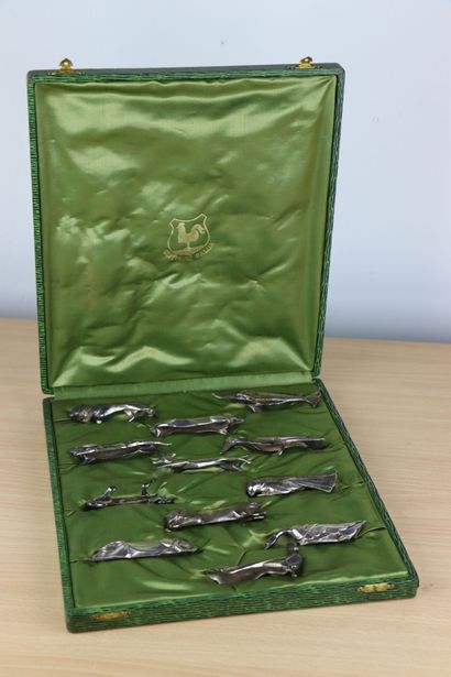 null Marcel SANDOZ (1881-1971) for GALLIA.

Suite of twelve knife holders, original...