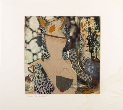null L. CABANES (XXème-XXIème siècle).
Composition animalière, marquée "Sidi Bou...