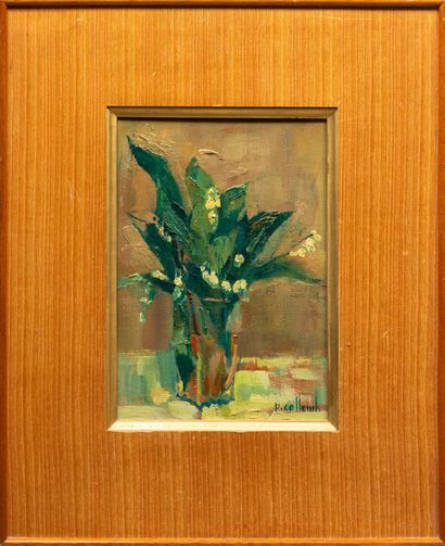 null Paul COLLOMB (1921-2010).

Bouquet of lily of the valley. 

Oil on panel, signed...