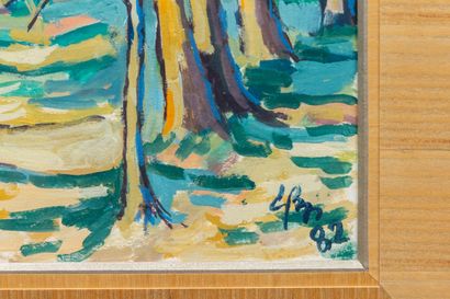 null Gérard BOUYAC (1930-2016).

Under wood. 

Gouache on paper, signed lower right...