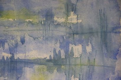 null CORPERA (XXème siècle).

Composition abstraite en bleu.

Aquarelle sur papier,...