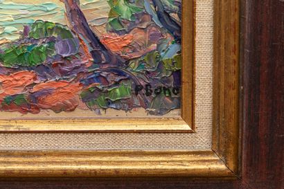 null Primitive BONO (1880-1955).

Morning in Esterel.

Oil on wood panel, signed...