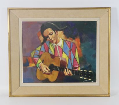 null Marc RIBIERE (?) (XXth century).

Harlequin.

Oil on canvas, signed lower right.

H_46,5...