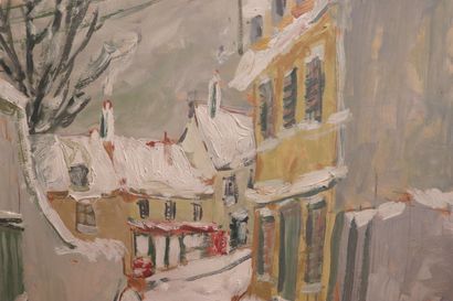 null Marc BOUTEAU (born in 1935).

Snowy village.

Oil on panel, signed lower right....