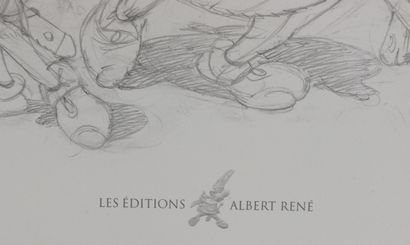 null Albert UDERZO (1927-2020).

Lithographie figurant Astérix et Obélix à la toilette.

Numérotée...