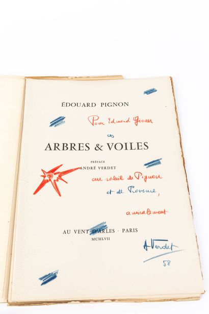null PIGNON (Édouard) & VERDET (André). Arbres et Voiles. Paris, au Vent d'Arles,...