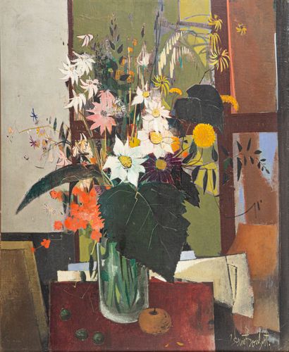 null Robert VERNET-BONFORT (born in 1934). 

Bouquet. 

Oil on canvas, signed lower...