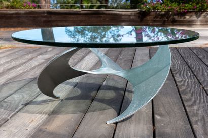 null Knut HESTERBERG, Editions Kappa.

Coffee table "Propeller", with aluminum base...