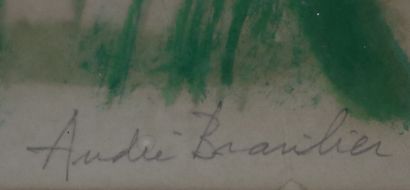 null André BRASILIER (né en 1929).

Baigneurs et chevaux.

Lithographie, signée en...