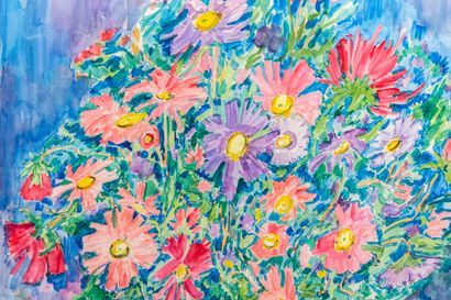 null Gérard BOUYAC (1930-2016).

The queen daisies. 

Watercolor on paper, signed...