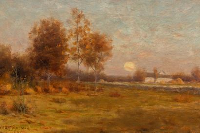 null Leonard OCHTMAN (1854-1934). 
Landscape. 
Oil on canvas, signed lower left and...