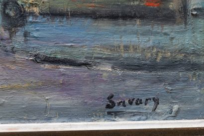 null Robert SAVARY (1920-2000).
Paris, Montmartre.
Huile sur toile, signée en bas...