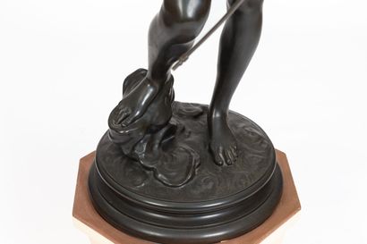null Alexandre FALGUIERE (1831-1900).
Diana the huntress and her bow.
Important sculpture...