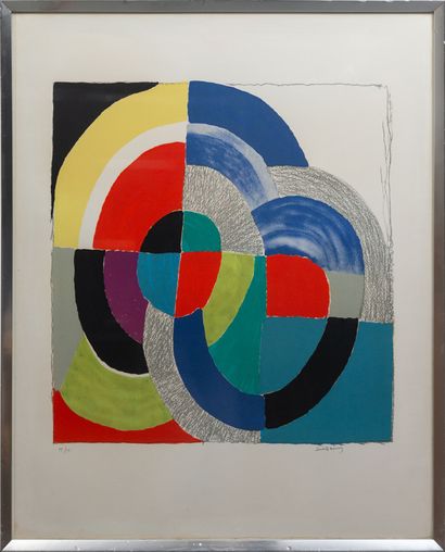 null Sonia DELAUNAY (1885-1979).
Russian Easter, circa 1970.
Lithograph in colors,...
