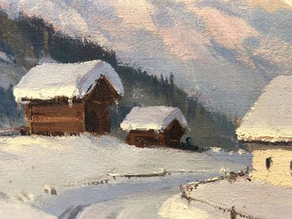 null Charles-Henry CONTENCIN (1898-1955).
Hiver au Tyrol.
Huile sur toile, signée...