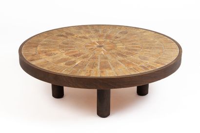 Roger CAPRON (1922-2006).
Table basse circulaire,...