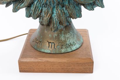null Jean MARAIS (1913-1998).
Lion (double-face).
Pied de lampe en bronze à patine...