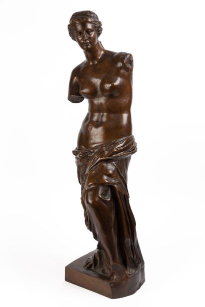 null From the Antique. 
Venus of Milo. 
Important sculpture in bronze with brown...