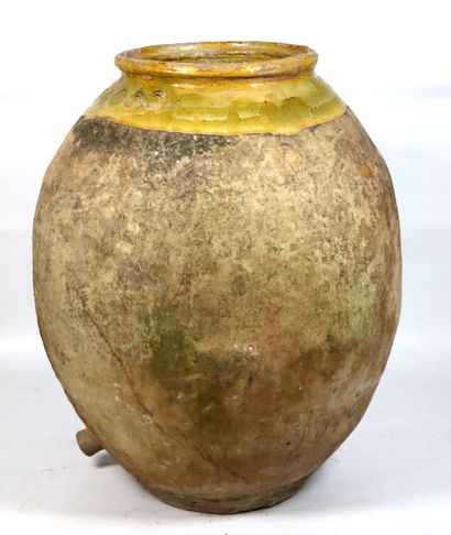 null BIOT.
Meeting of two important ovoid jars, forming pair, with glazed necks of...