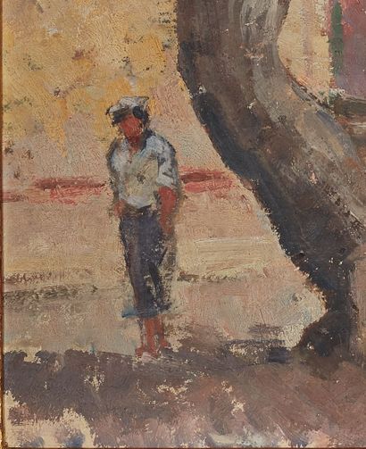 null Paul GARIN (artiste niçois, 1898-1963).
La Corniche à Beaulieu.
Huile sur toile.
H_46...