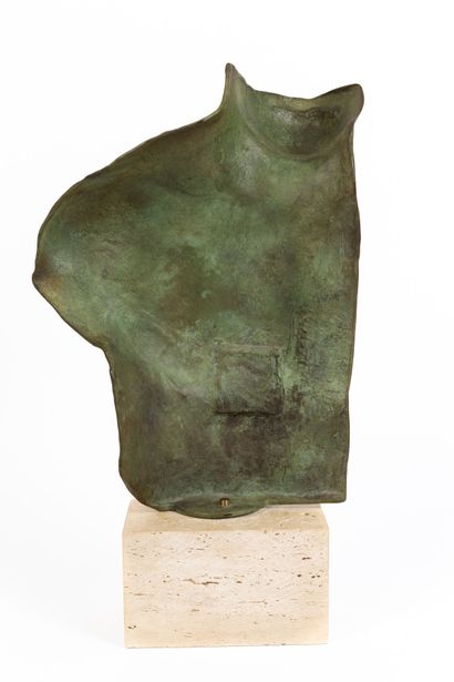 null Igor MITORAJ (1944-2014).
Asklepios.
Bronze bust with an antique green patina,...