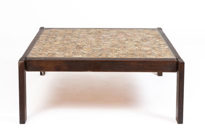 null Roger CAPRON (1922-2006), Vallauris.
Coffee table with a tray formed by numerous...