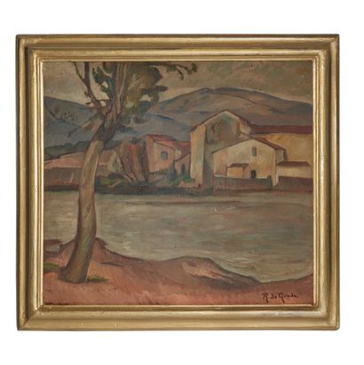 null Raffaele DE GRADA (1885-1957).
Italian landscape.
Oil on cardboard, signed lower...
