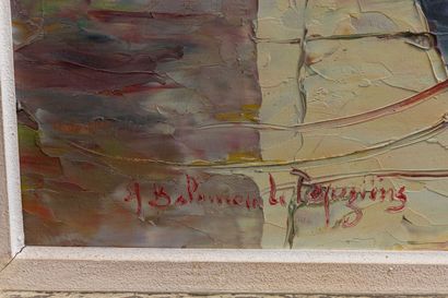null Salomon LE TROPEZIEN (XXème siècle).
Vue de Saint-Tropez.
Huile sur panneau,...