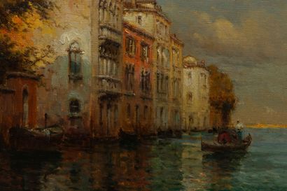 null Georges-Noël BOUVARD (1912-1972). 
Canal de Venise. 
Huile sur toile, signée...