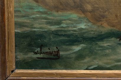 null Evariste Vital LUMINAIS (1822-1896).
Le triomphe de Neptune.
Huile sur toile,...