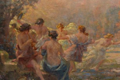 null Gabriel GRIFFON (1866-1938).
Scene of a country party (Bacchanal), 1918.
Oil...