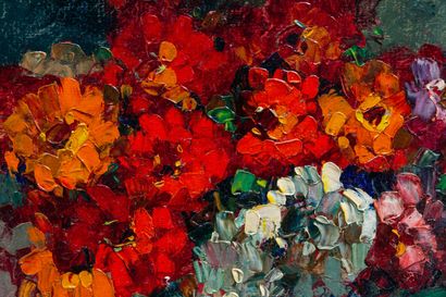 null Louis PASTOUR (1876-1948).
Bouquet of anemones, "last days", Cannes August 1943.
Oil...