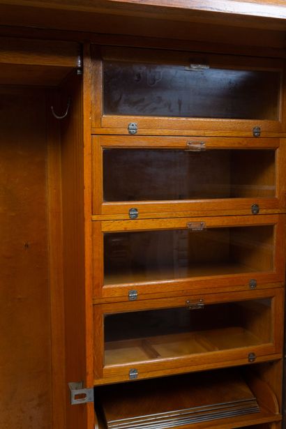 null Gentleman's Compactom Wardrobe with two mahogany and gilded brass veneer doors,...