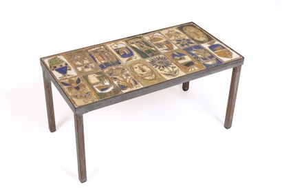 null VALLAURIS, in the taste of Roger CAPRON (1922-2006).
Small coffee table composed...