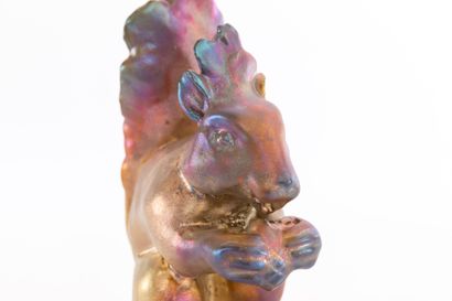 null Serafino FERRARO (1939-2017). 
Squirrel in ceramic with metallic glazes. 
Signed.
H_20...