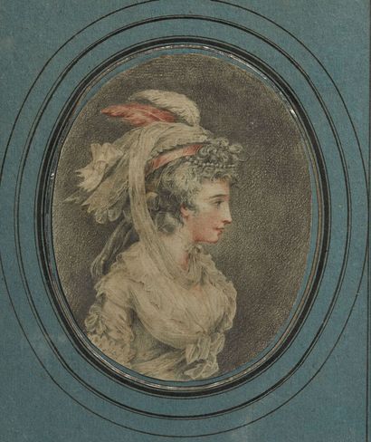 null Attribué à John Hodges BENWELL (1764-1785).
Portrait of Miss Priscilla Burrough.
Crayon...