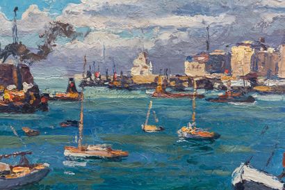 null Gaston BALANDE (1880-1971).
Tunis, le Port.
Huile sur toile, signée en bas gauche...