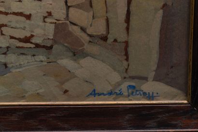 null André PETROFF (1894-1975).
Vue animée, le Vieux Nice.
Huile sur carton, signée...