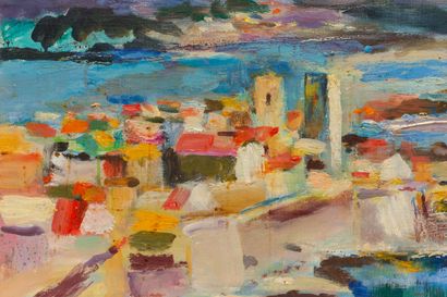 null Ludwig KLIMEK (1912-1992).
Vue du Vieil Antibes.
Huile sur toile, signée en...