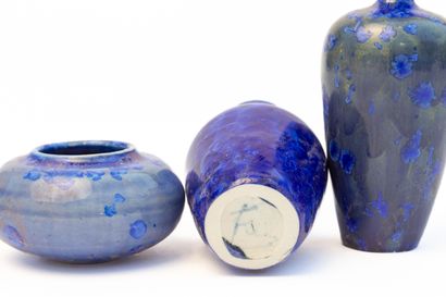 null Serafino FERRARO (1939-2017). 
Three ceramic vases, one with a flattened body...