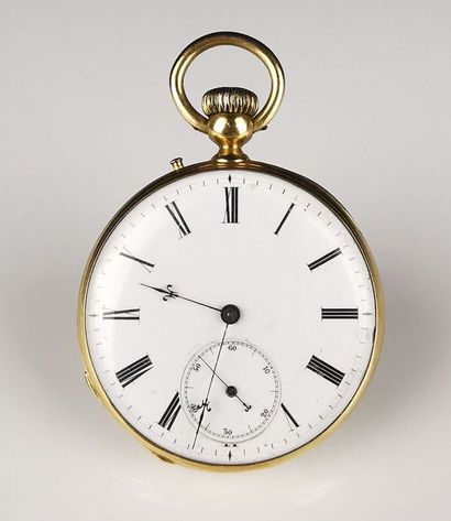 null VACHERON CONSTANTIN.
Yellow gold pocket watch, the dust cover and caseback numbered:...