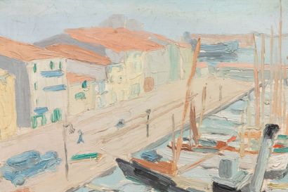 null Modern school.
Toulon, the Port.
Oil on panel, bears a signature E.CERIA in...