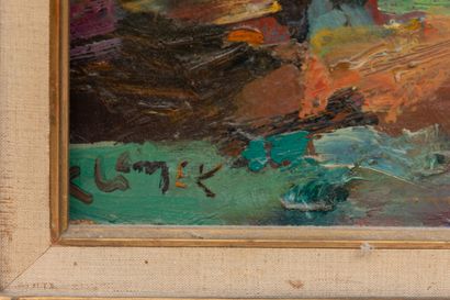 null Ludwig KLIMEK (1912-1992).
Paysage marin.
Huile sur carton, signée en bas à...