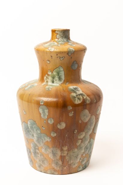 null Serafino FERRARO (1939-2017). 
Baluster vase with heightened neck in ceramic...