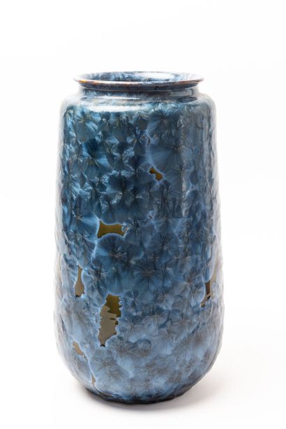 null Serafino FERRARO (1939-2017). 
Important cylindrical vase with wide base and...